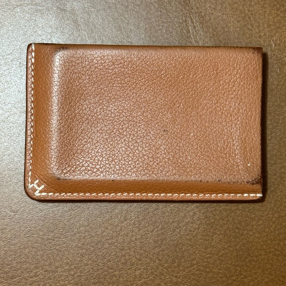 Hermes H Sellier Card Holder Gold Evercolor Calfskin 2024 W Stamp Unisex $700